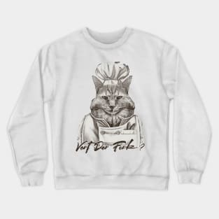 vintage cat chef vert der ferk Crewneck Sweatshirt